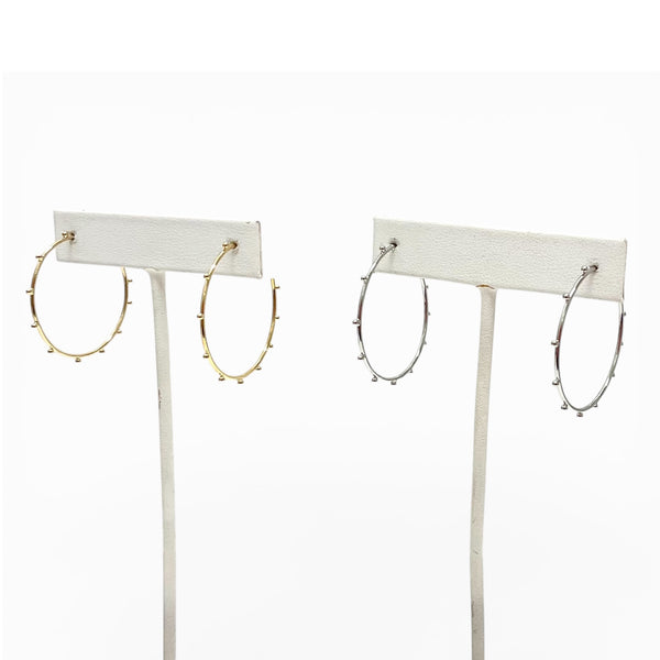 Thin Hoops with Ball Accents