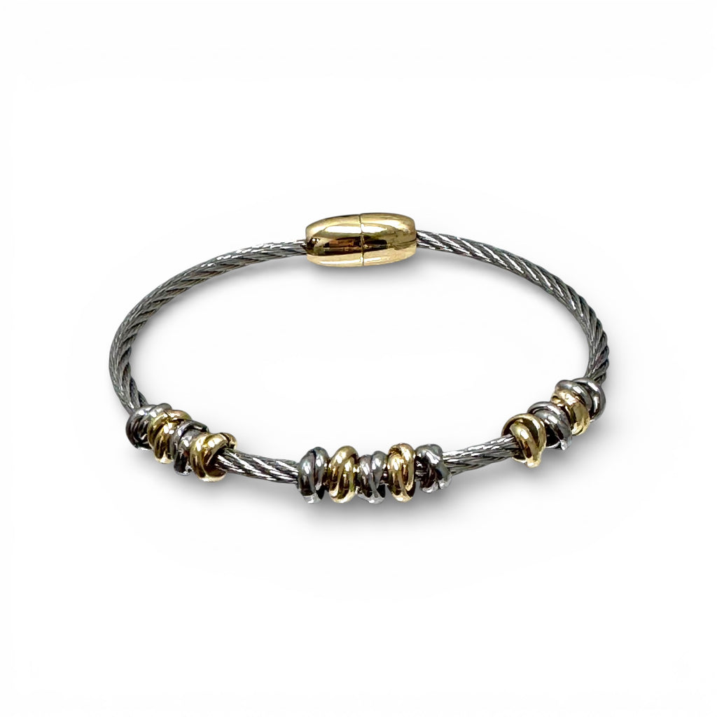 Silver and Gold Cable Bracelet