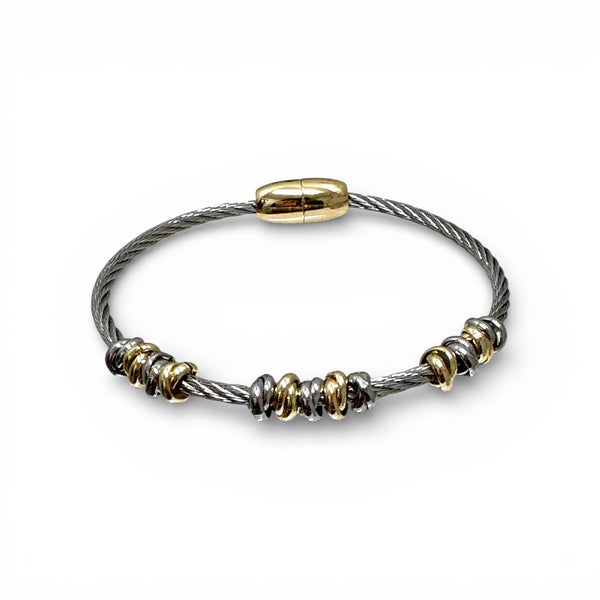 Silver and Gold Cable Bracelet