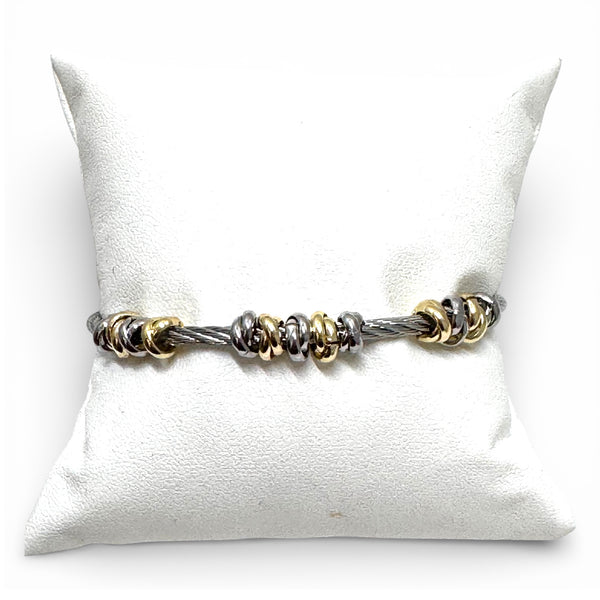 Silver and Gold Cable Bracelet