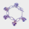 Silver and Gold Cable Heart Charm Bracelets