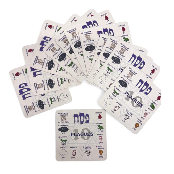 Set of 12 Ten Plagues Passover Coasters