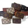 Upcycled LV or Gucci Leather Belt with Removable Buckle