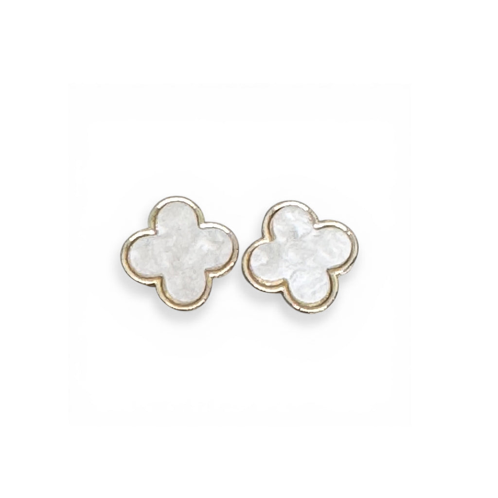 Mother of Pearl Clover Studs
