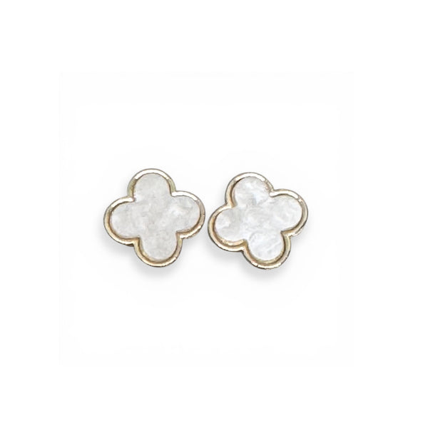 Mother of Pearl Clover Studs