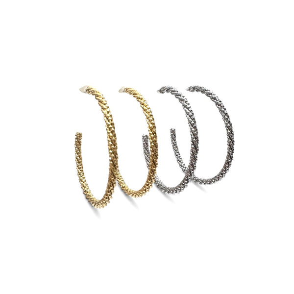 Textured Twisted Hoops