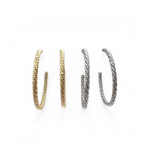 Textured Twisted Hoops