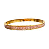 Gold Bangle Bracelet with Pink CZ Baguettes