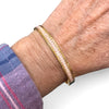 Gold Bangle Bracelet with Pink CZ Baguettes