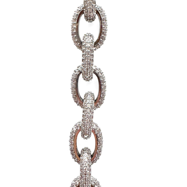 Crystal Interlocking Paperclip Earrings