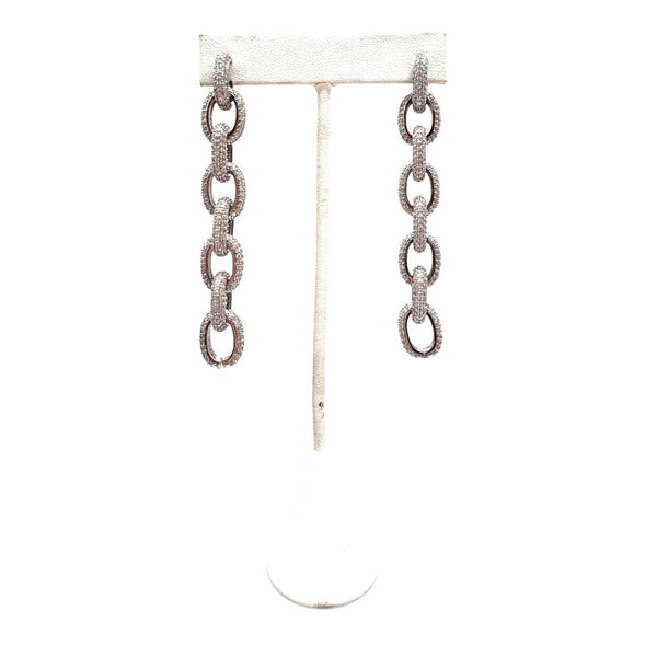 Crystal Interlocking Paperclip Earrings