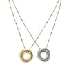 14Kt Gold Dipped Three Ring Necklace