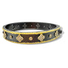 Hematite and Gold Cz Clover Bangle