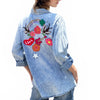 Birds of A Feather Embroidered Denim Shirt