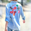 Birds of A Feather Embroidered Denim Shirt