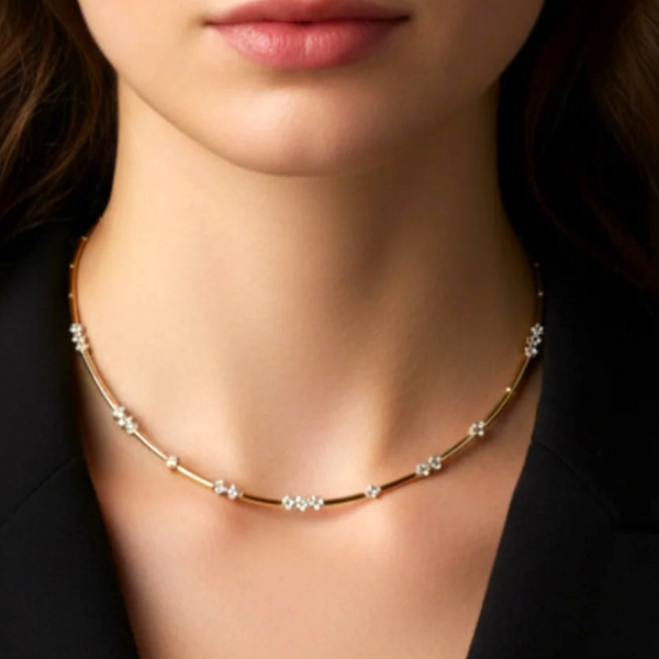 Gold Graduating CZ Necklace