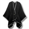 Whipstitch Blanket Cape with Belt