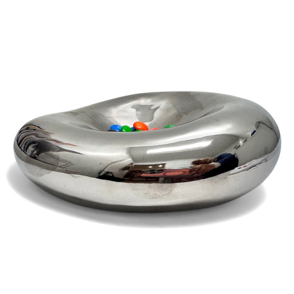 Decorative Chrome Stoneware Bowl