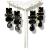 Deco Black Gem Drop Earrings