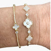 Clover CZ Bracelet with Adjustable Donut Slide