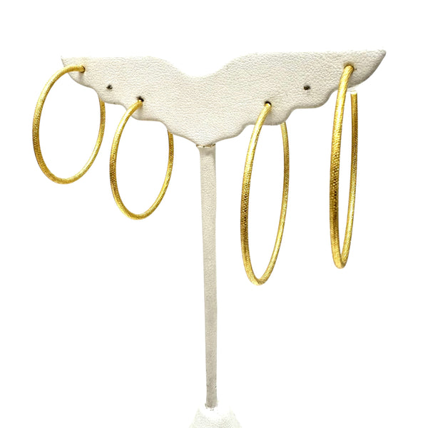 Stunning Brushed Gold Everyday Hoops 1.25” and 2”
