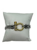 Gold Horse Bit Bracelet with Wheat Chain