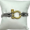 Gold Horse Bit Bracelet with Wheat Chain