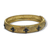 Matte Gold and CZ Flower Bangle Bracelet