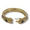Matte Gold and CZ Flower Bangle Bracelet