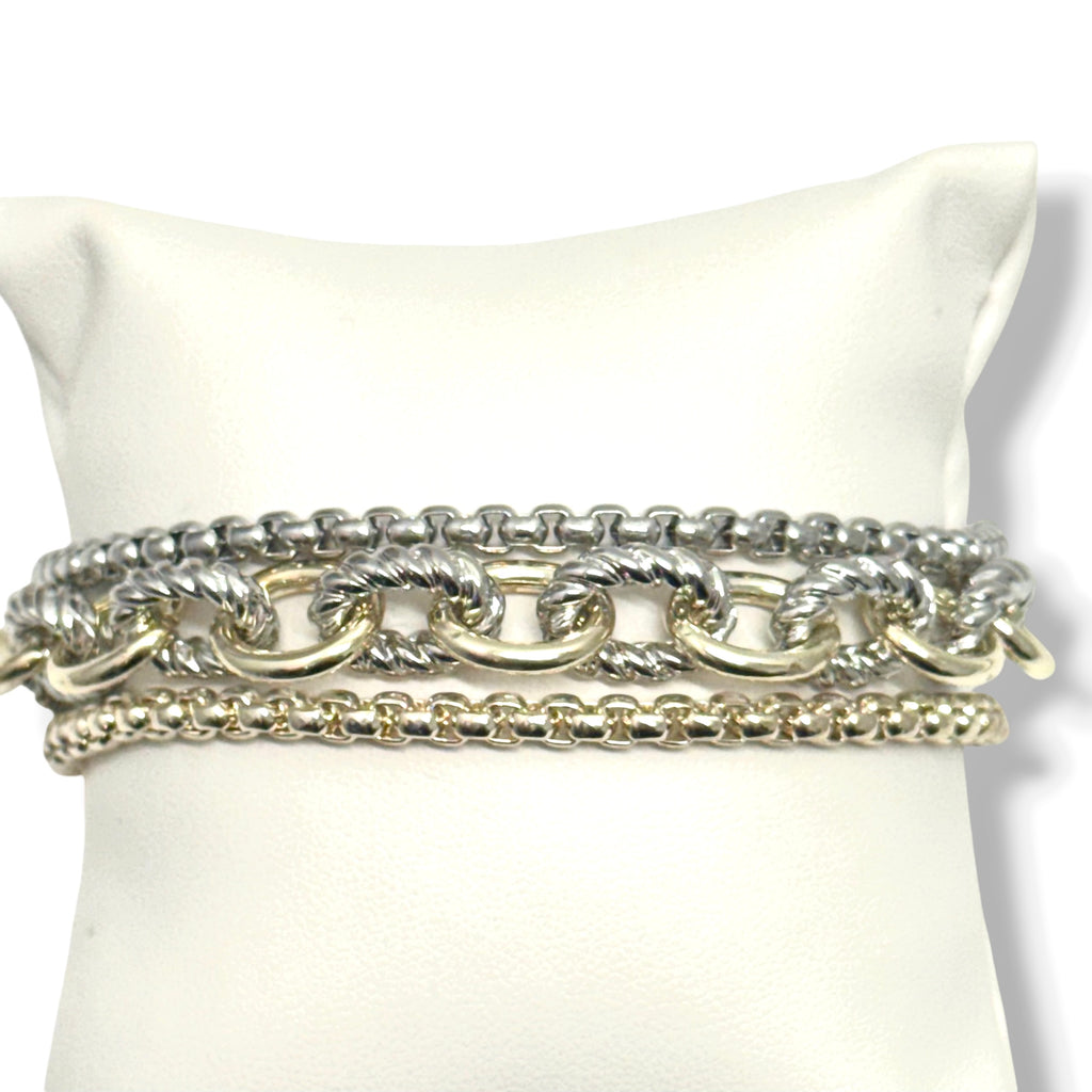 3 Row Two-Tone Magnetic Bracelet