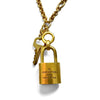 Double Chain LV  Repurposed Padlock Serial #300 Necklace