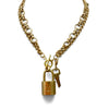 Double Chain LV  Repurposed Padlock Serial #300 Necklace