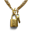 Double Chain LV  Repurposed Padlock Serial #300 Necklace