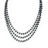 Triple Layer Wire Wrapped Black Beaded Necklace