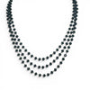 Triple Layer Wire Wrapped Black Beaded Necklace