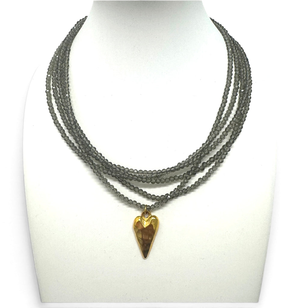 My Gold Heart Crystal Choker