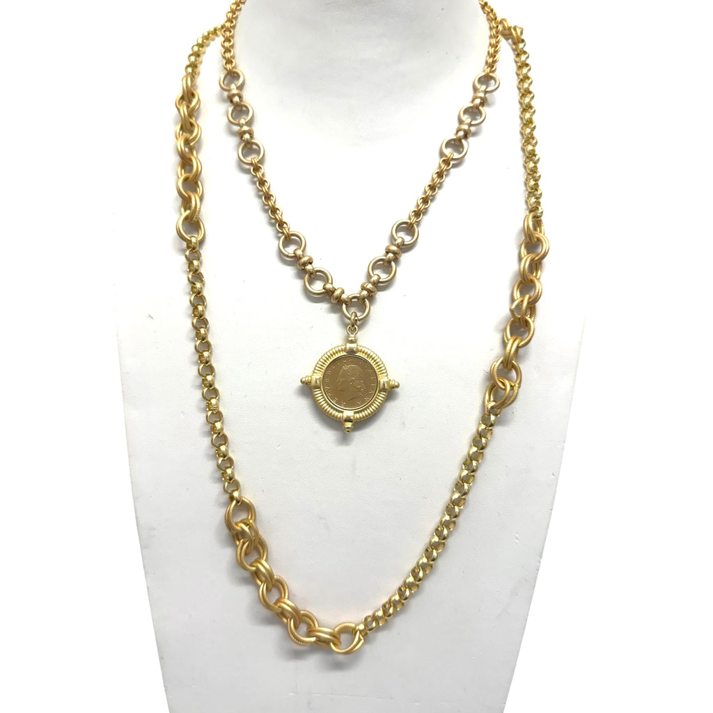 36" Gold Multi Chain Necklace by Phillip Hefner