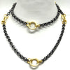 32" Two-Tone Elegant Mixed Metal Necklace by Phillip Hefner