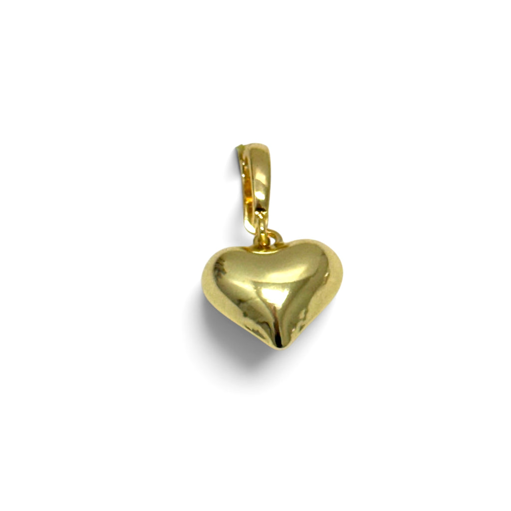 Puffy Gold Heart Charm