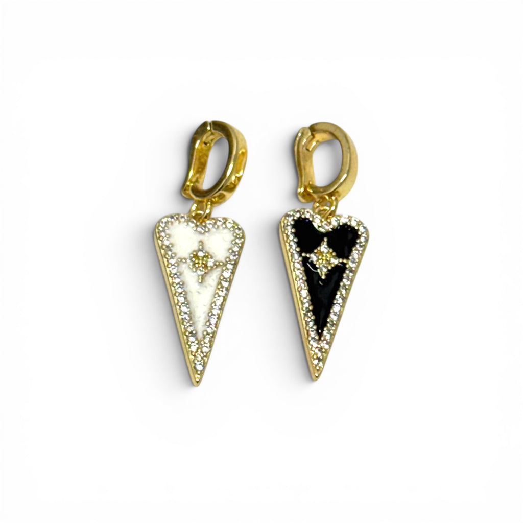Enamel Elongated Heart Charm