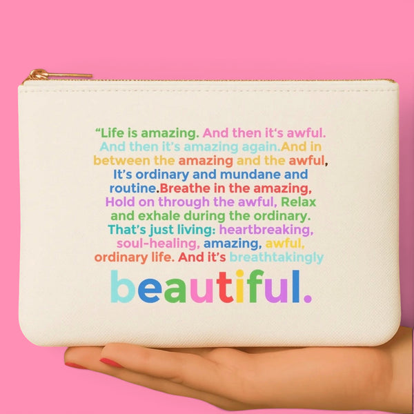 Life Is Amazing Colorblock Pouch