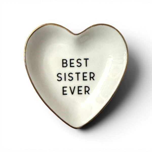 Ceramic Heart Mother, Sister, Grandmother Trinket Dish