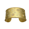 Wide Matte Bangle with CZs and Clovers