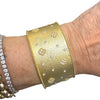 Wide Matte Bangle with CZs and Clovers
