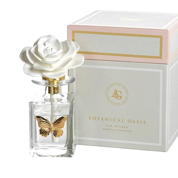 Botanical Oasis Fig Vetiver Porcelain Butterfly & Flower Diffuser