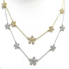 5 Station Pave Flower Necklace