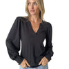 Kira Puff Sleeve V Neck Tee