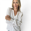 Kira Puff Sleeve V Neck Tee
