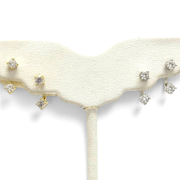 3mm Cz Stud with CZ Stud Jackets