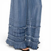 Boho Tiered Wide Leg Denim Palazzo Pants (Blue or Grey)